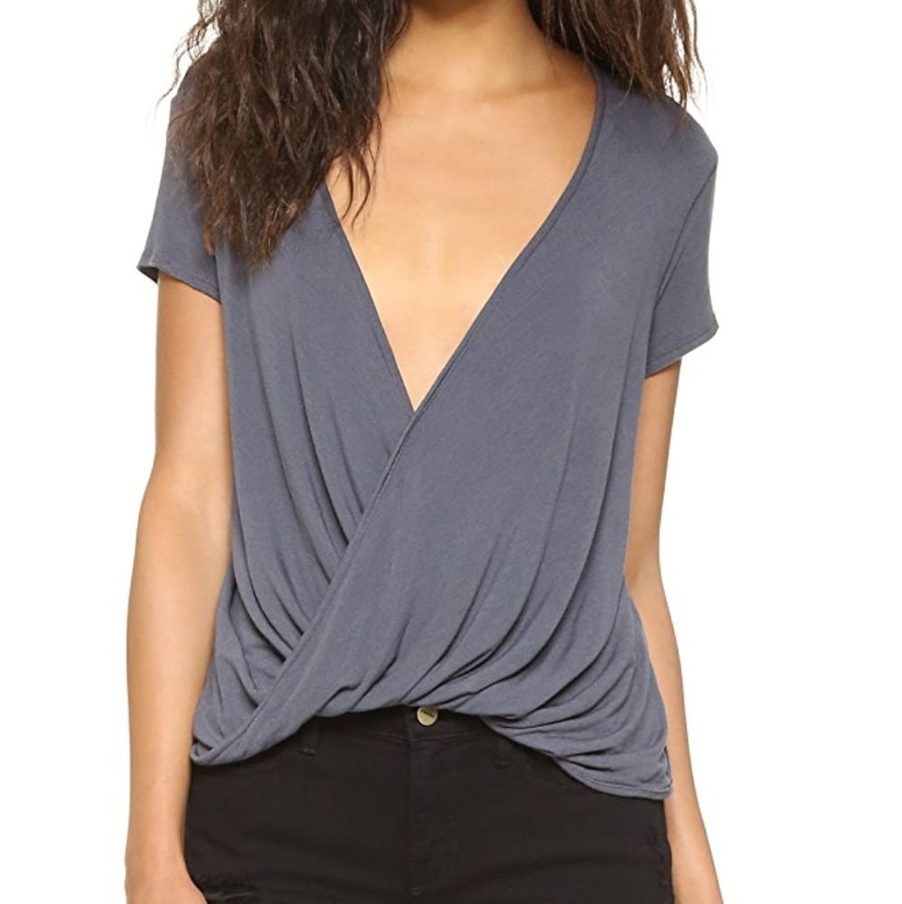 Free People Charcoal Hoffman Top